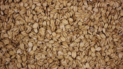 a close up of a pile of oats