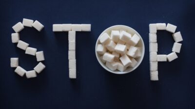 the word stop spelled out of marshmallows in a bowl