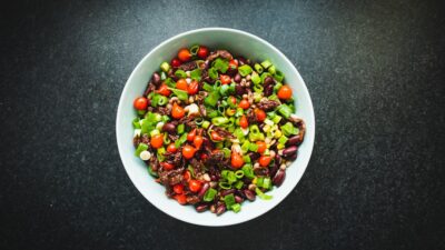 a bowl of food