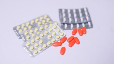 a close up of pills and contraptions on a table