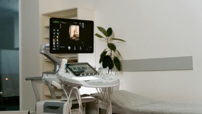 State-of-the-art ultrasound equipment in a healthcare clinic for medical imaging.